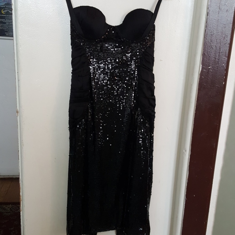 Marciano black halter sequins dress